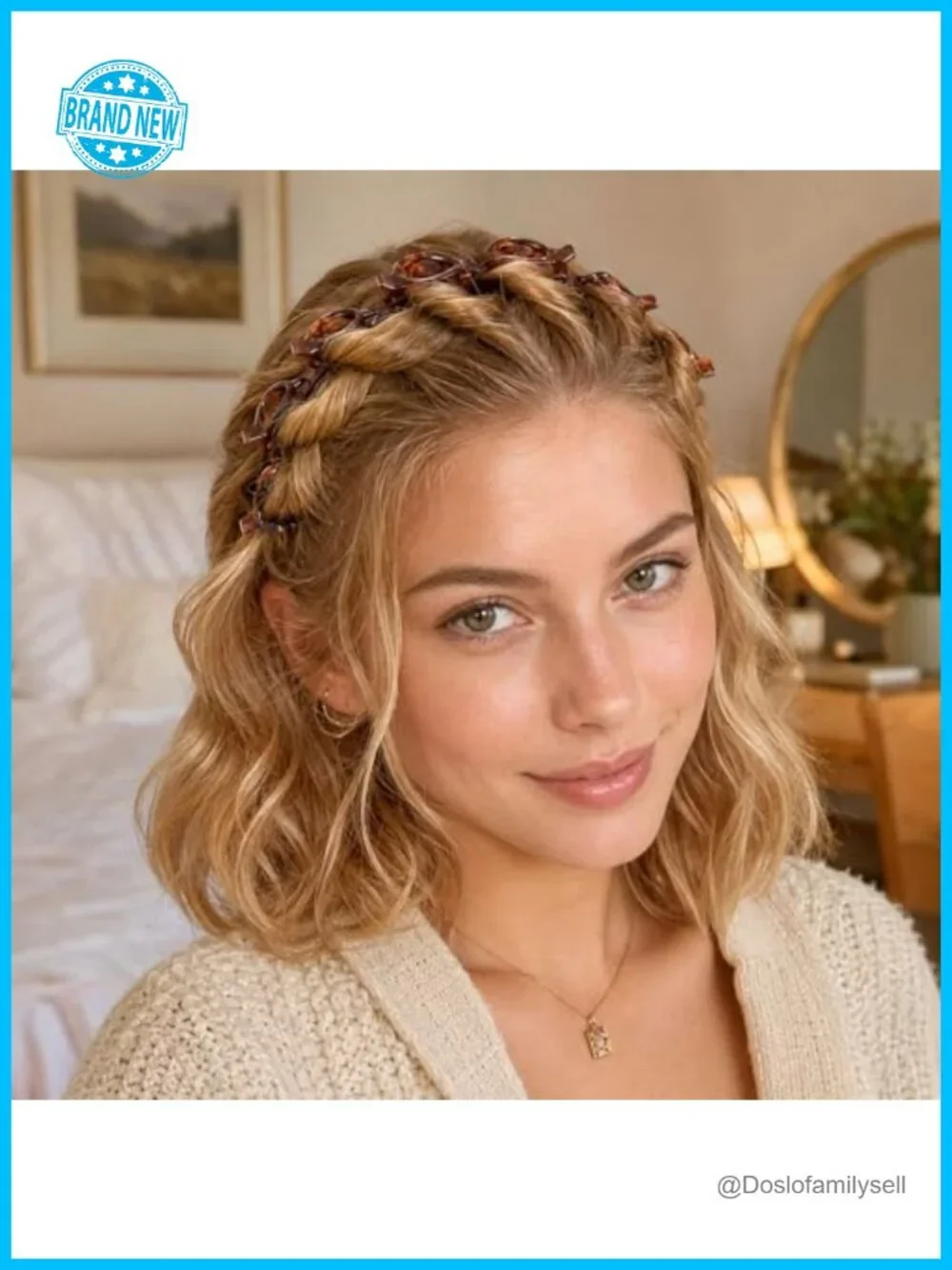 2 Pcs Non-Slip Toothed Hairhoop Braided Tool with Clips